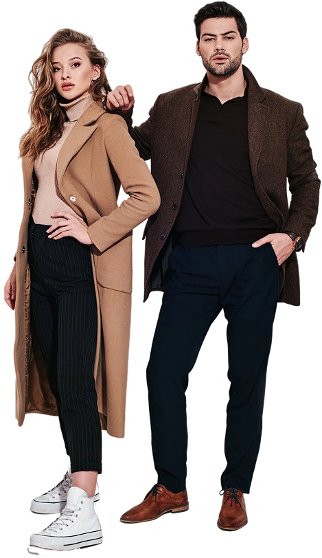 Fashion models wearing stylish clothing